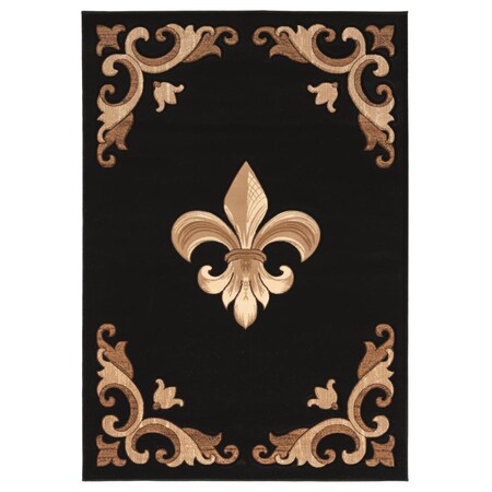 Manmade 5 ft. 3 in. x 7 ft. 6 in. Bristol Barnsley Black Rectangle Area Rug MA2625644